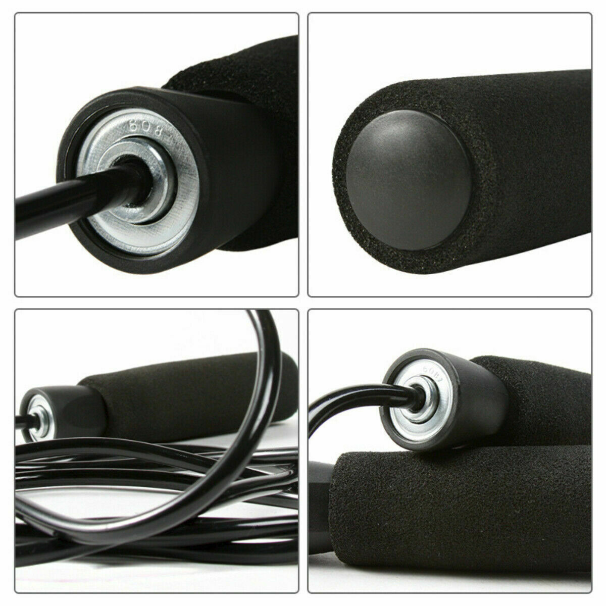 Gym Aerobic Exercise Boxing Skipping Rope | Adjustable Speed Jump Rope with Bearings & Foam Handles | Tangle-Free Fitness Training Rope