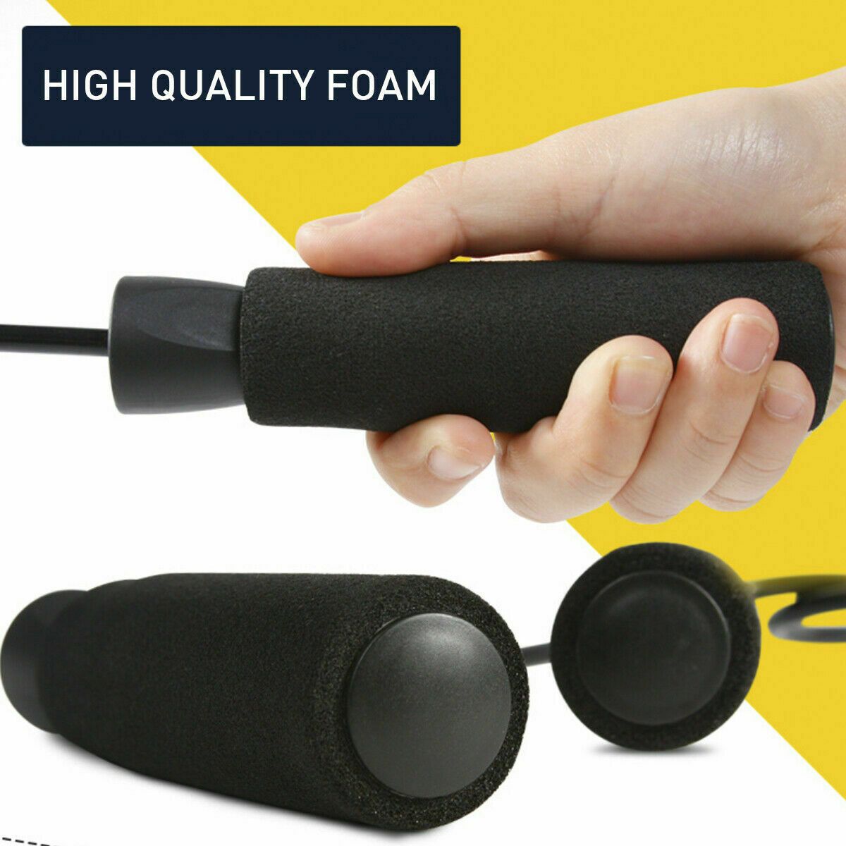 Gym Aerobic Exercise Boxing Skipping Rope | Adjustable Speed Jump Rope with Bearings & Foam Handles | Tangle-Free Fitness Training Rope