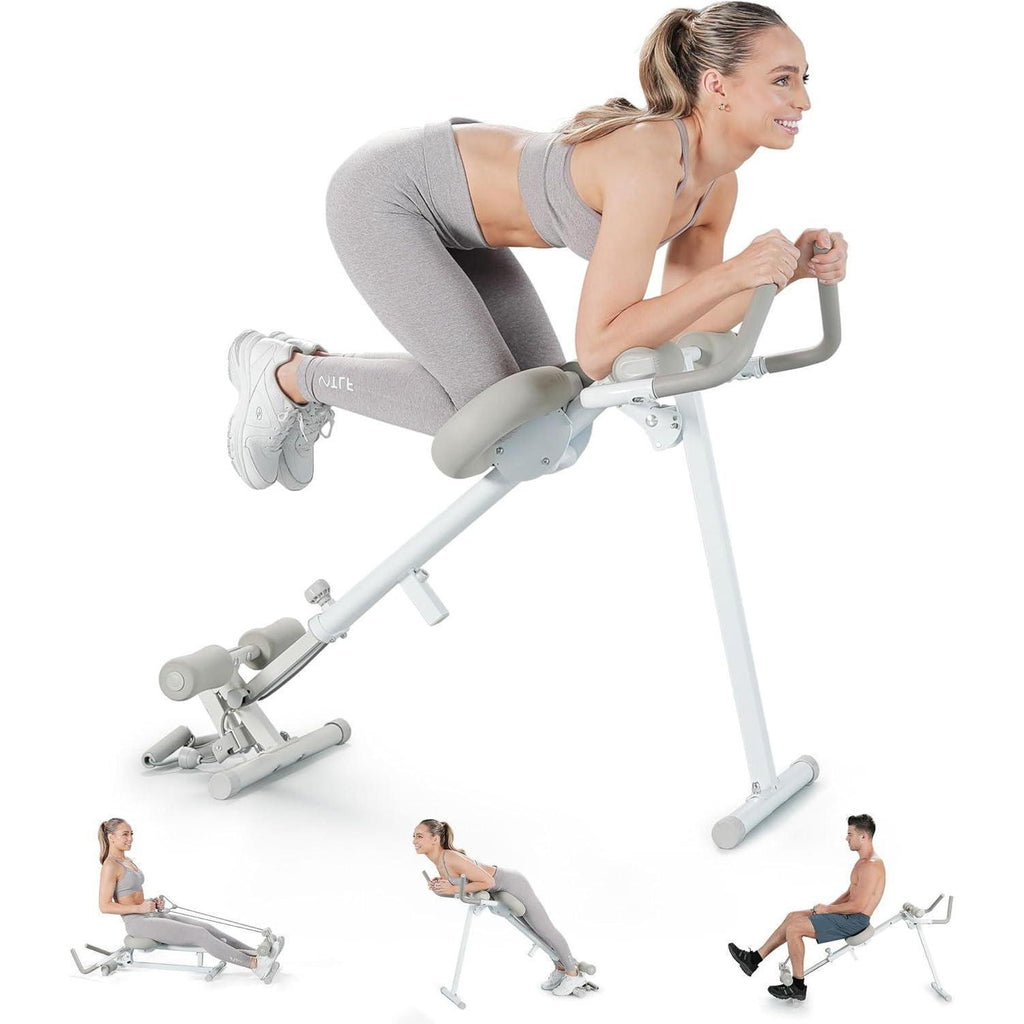 Pro Max 4-in-1 Home Gym Fitness Equipment | Rowing Machine, Leg Press, Ab Glider & Roman Chair for Full Body Strength & Core Training