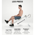 Pro Max 4-in-1 Home Gym Fitness Equipment | Rowing Machine, Leg Press, Ab Glider & Roman Chair for Full Body Strength & Core Training