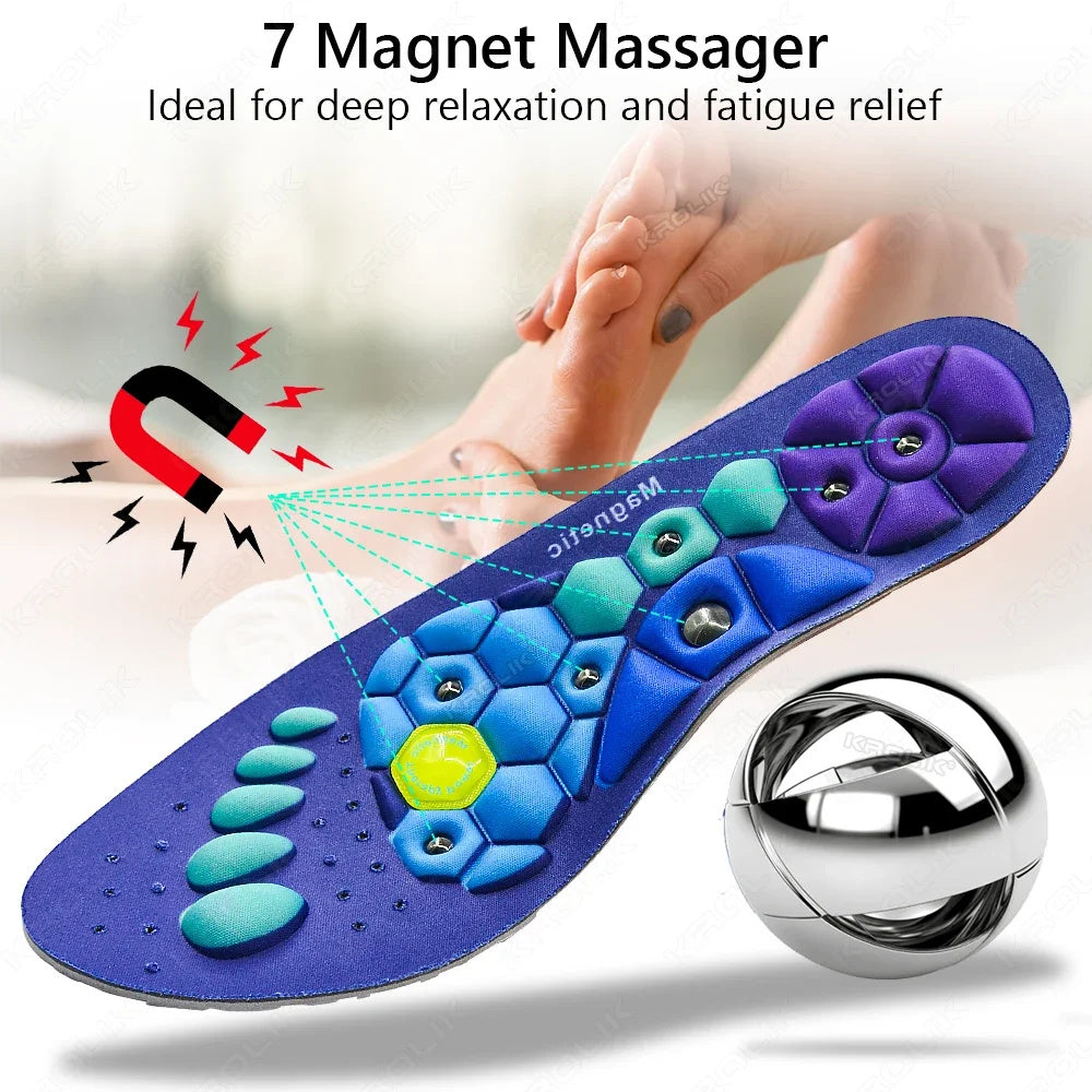 Medical Magnetic Insole Therapy | Orthopedic Acupressure Sports Insoles for Foot Massage, Weight Loss & Anti-Fatigue Support