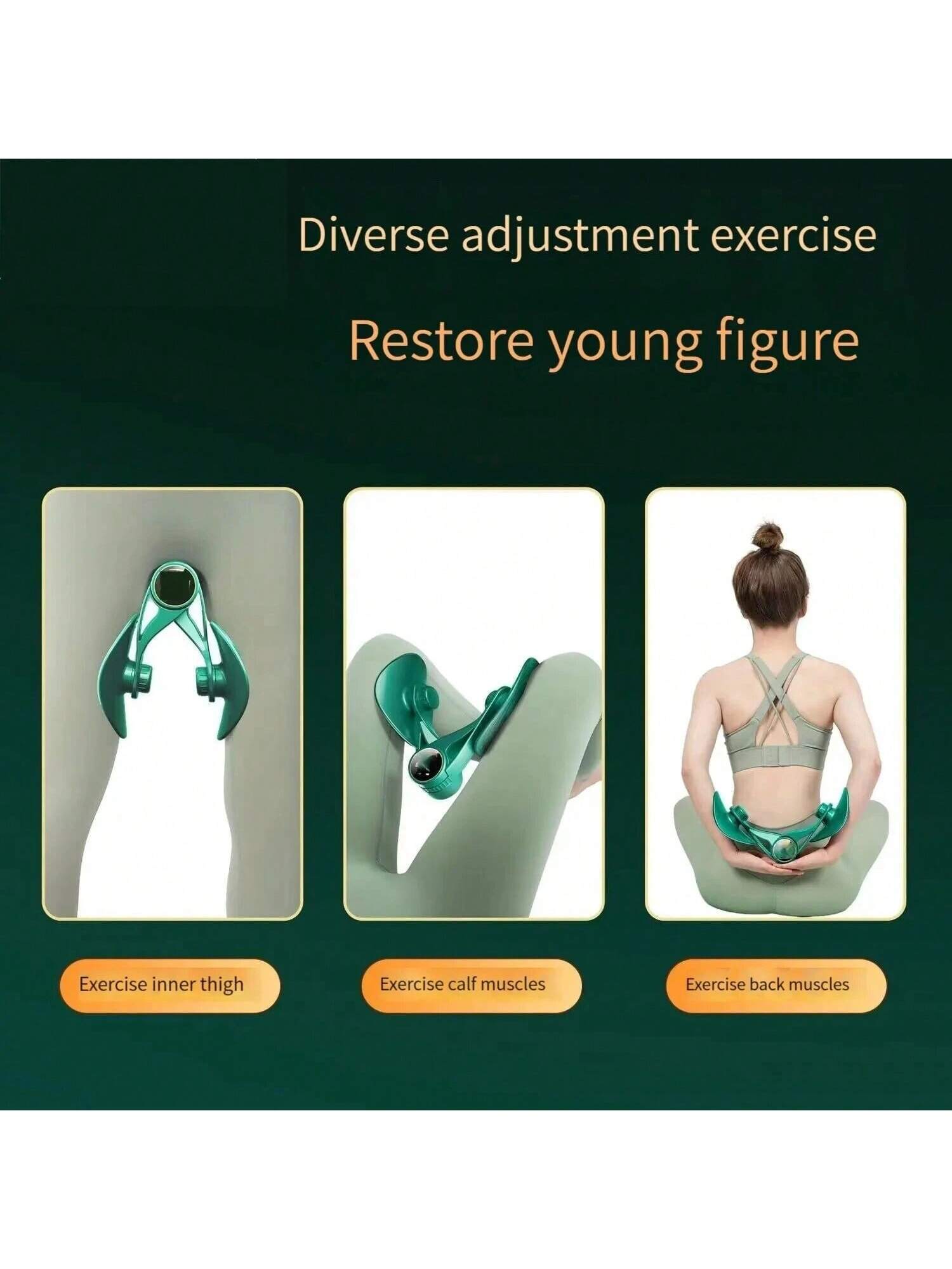 Inner Thigh Exerciser & Pelvic Floor Kegel Trainer | 3 Resistance Bands + LED Counter | Women’s Home Gym Equipment for Toning & Recovery