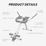 Pro Max 4-in-1 Home Gym Fitness Equipment | Rowing Machine, Leg Press, Ab Glider & Roman Chair for Full Body Strength & Core Training