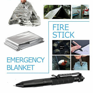 14-in-1 Outdoor Emergency Survival Kit | Tactical Camping & Hiking Gear Box with Multi-Tool, Flashlight, Compass & More