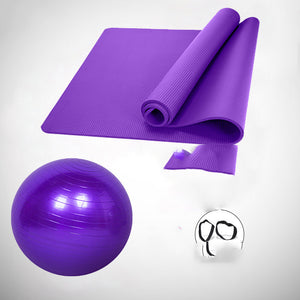 Home Fitness Weight Loss Yoga Equipment | Non-Slip Exercise Mat with Straps, Tensioners & Accessories | Beginner-Friendly 10mm Thick Mat
