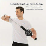 Black Gyro Fitness Trainer | Stainless Steel Core Wrist & Forearm Exerciser with Pull Rope – Handheld Home Gym Equipment