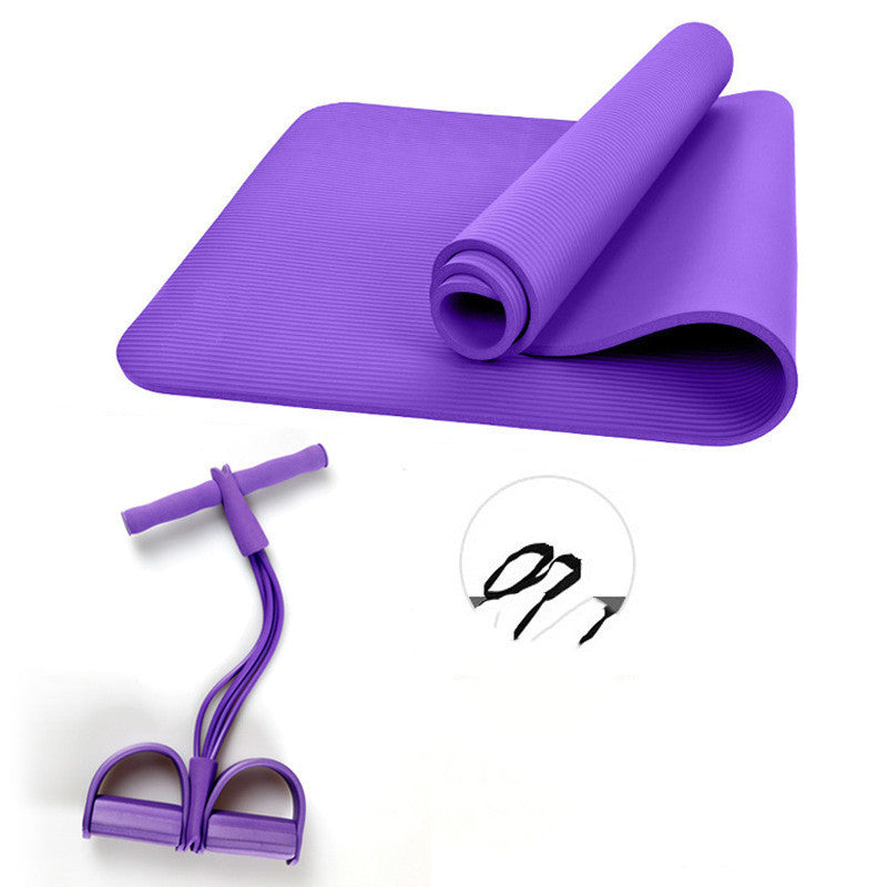 Home Fitness Weight Loss Yoga Equipment | Non-Slip Exercise Mat with Straps, Tensioners & Accessories | Beginner-Friendly 10mm Thick Mat
