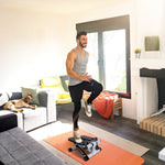 Mini Fitness Stepper with Resistance Bands & LCD Monitor | Quiet Portable Stair Stepper for Full Body Workout, Max 330lbs Load