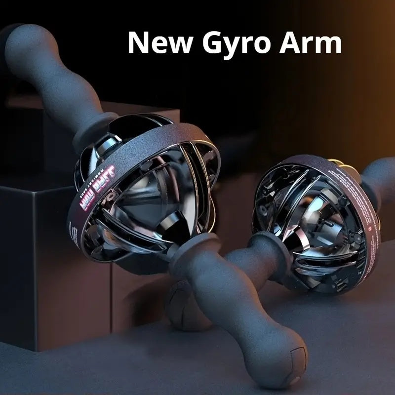 Black Gyro Fitness Trainer | Stainless Steel Core Wrist & Forearm Exerciser with Pull Rope – Handheld Home Gym Equipment
