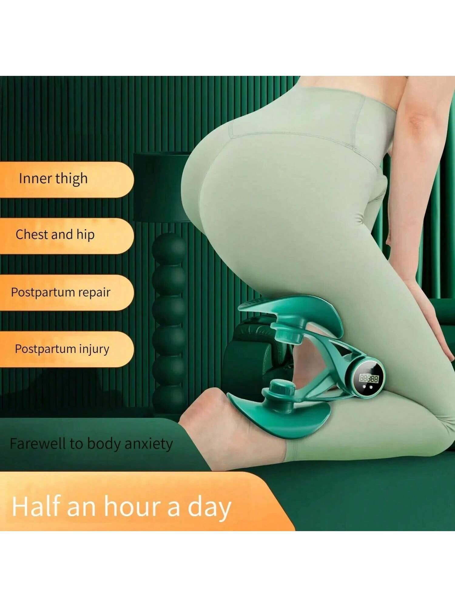 Inner Thigh Exerciser & Pelvic Floor Kegel Trainer | 3 Resistance Bands + LED Counter | Women’s Home Gym Equipment for Toning & Recovery