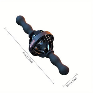 Black Gyro Fitness Trainer | Stainless Steel Core Wrist & Forearm Exerciser with Pull Rope – Handheld Home Gym Equipment