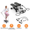 Mini Fitness Stepper with Resistance Bands & LCD Monitor | Quiet Portable Stair Stepper for Full Body Workout, Max 330lbs Load