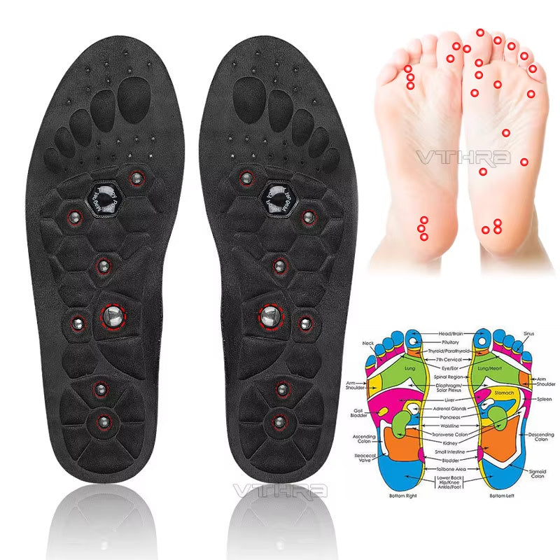 Medical Magnetic Insole Therapy | Orthopedic Acupressure Sports Insoles for Foot Massage, Weight Loss & Anti-Fatigue Support